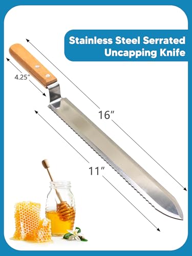 10PCS Honey Harvesting Beekeeping Tool Kit, 5 Gallon Bucket with Gate | 50 Pairs Gloves, 58-90% Brix Scale Range Honey Moisture Tester, Honey Pail Kit Gate Strainer Uncapping Knife Scraper - size: 1 Bucket