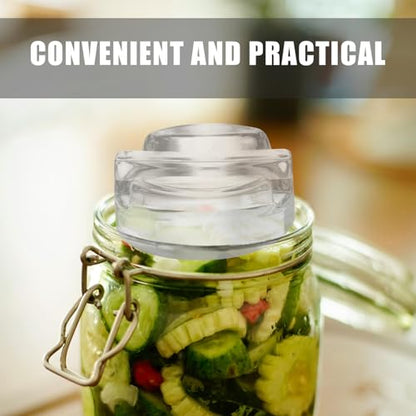 KICHOUSE 3pcs Fermentation Glass Weights: Fermenting Weights With Easy Grip Handles For Wide Mouth Mason Jars Pickling Jars Kit Sauerkraut Kimchi - color: Transparent 1
