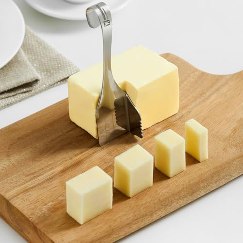 WAGENSTEIGER SUS304 Stainless Steel Butter Knife with Built-In Cutter & Spreader, Cheese Slicer, Hanging Hook, Multifunction Kitchen Tool, 155 × 40 mm (6.1 × 1.57 in)