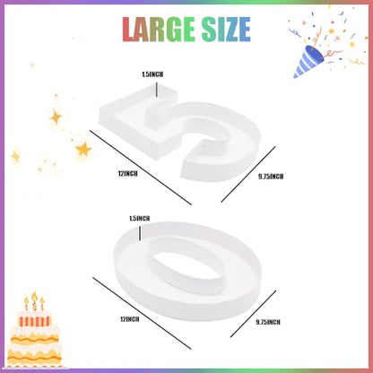 12" Charcuterie Cardboard Number Fillable Shaped Treat Decorative Box Anniversary Birthday Table Centerpiece (50 Style, 12inch) - size: 12inch, style: 50 Style