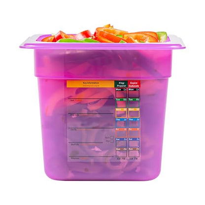 Restaurantware Food Storage Container 1 Pack of 2.3 qt Plastic Stackable Microwave-Safe Bin Dishwasher Safe Freezer Safe Purple Containers for Kitchen Storage - size: 1/6 Size
