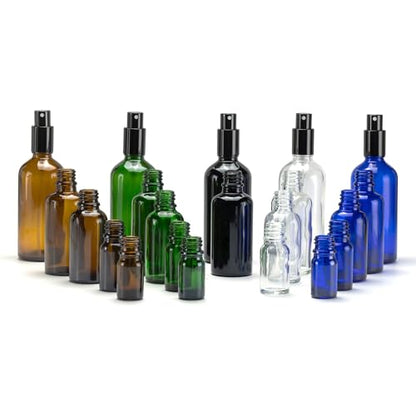 YIZHAO Black Glass Spray Bottles 1oz, with Small Fine Mist Spray, Metal Cap, Refillable for Essential Oil,Travel,Cleaning,Perfume,Aromatherapy,Makeup – 6 Pcs - color: Black, size: 30ml-6