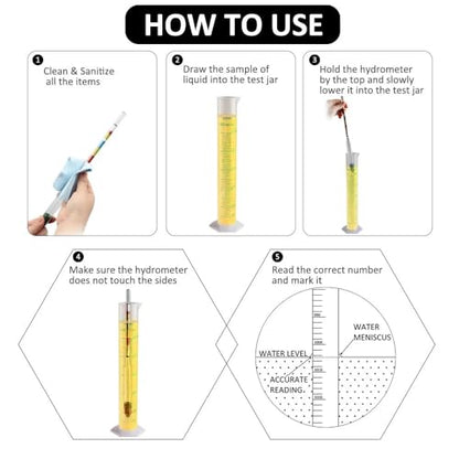 Triple Scale Hydrometer for Wine Beer Cider Alcohol Testing Home Brewing