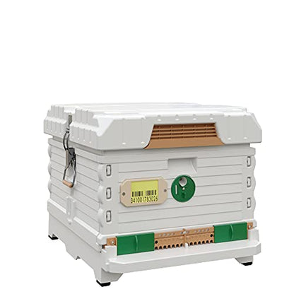 Apimaye Ergo Insulated 10 Frame Bee Hive Set [NO Frames Included] (Single Deep, White Body Random Color Entrance)