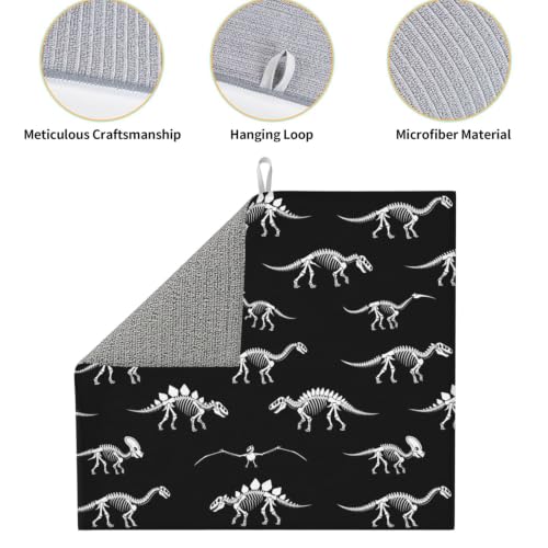 Black Dinosaur Skeletons Dish Drying Mats for Kitchen Counter, Super Absorbent Microfiber Drainer Pad, Washable Reversible Appliance Protector, Everyday Kitchen Must-Have, 16x18 Inch - color: Black Dinosaur Skeletons