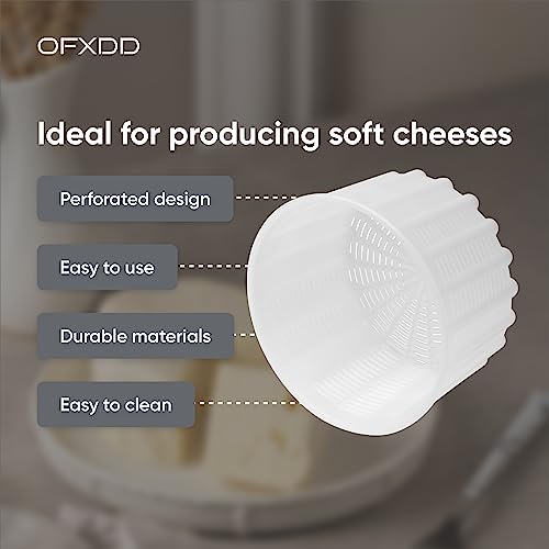 Cheese Mold for Making Soft Cheese 20 oz - Plastic Mold for Cheese Making Ricotta, Feta, Camembert - Reusable Cheese Making Supplies for Home Cheesemakers
