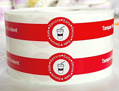 Tamper Evident Seals Stickers for Drink Lids Food Delivery Safety Labels | Waterproof Vinyl Tamper Proof Freshness Stickers for Coffee Shop Bakery Small Business Takeout Cups Secure Seal