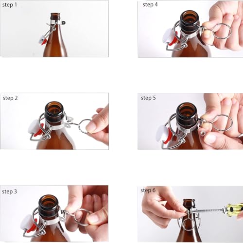 2pcs Swing Top Glass Bottle Caps Leakproof Flip Top Beer Bottle Cap Beer Bottle Airtight Lids with Silicone Gaskets