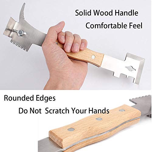 Multipurpose Bee Hive Tool with Wooden Handle Bee Tools for Beekeeping Professional Beekeeping Equipment