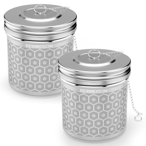 2 Pack Reinmoson Extra Large Tea Infuser for Loose Tea & Spice Infuser for Cooking, Extra Fine Mesh Large Tea Strainers for Loose Tea, 304 Stainless Steel Loose Leaf Tea Steeper - color: 2 Pack, size: Extra Large