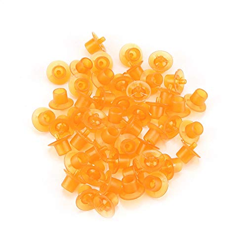 BRRNOO Beekeeping Supplies, 50 Pack Plastic Queen Grafting Cells for Beekeepers Reusable Hive Management Tools for Apiculture, 0.74 x 0.63 Inches, Orange
