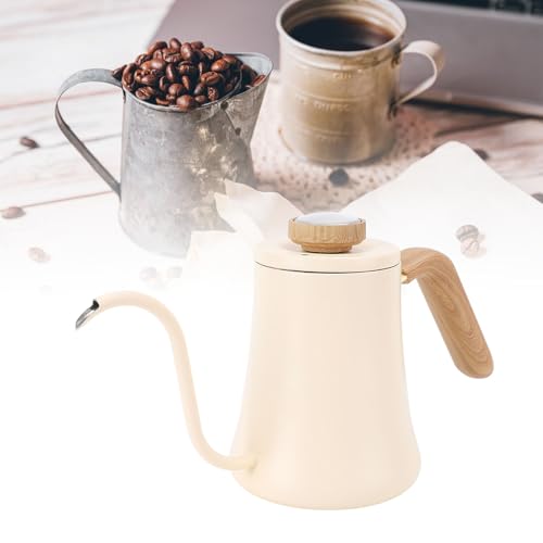 Pssopp Gooseneck Electric Kettle, 304 Stainless Steel Pour Over Coffee Kettle, 600ml Matte Black Water Boiler with Integrated Thermometer for Coffee Tea Camping Home Use