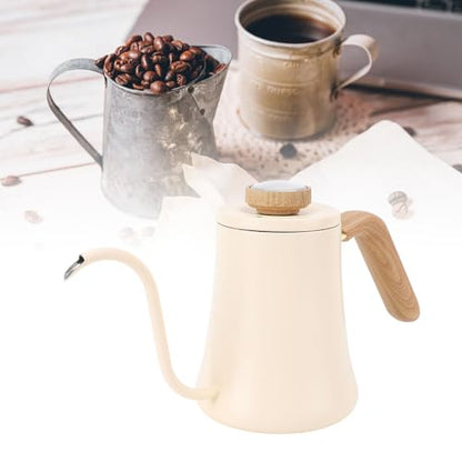 Pssopp Gooseneck Electric Kettle, 304 Stainless Steel Pour Over Coffee Kettle, 600ml Matte Black Water Boiler with Integrated Thermometer for Coffee Tea Camping Home Use