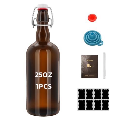 1PC Swing Top Beer Bottles with Easy Flip Top 25 Oz Amber Glass Bottle Set with Airtight Cap for Kombucha, Carbonated Drinks, Brewing, and Fermenting