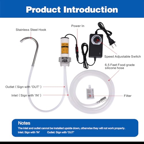 Food Grade Electric Water Transfer Pump With Speed Adjustable 100-240V for Ice Maker,Coffee Machine,Auto Siphon Self Priming Pumps for Home Brew Bottling Wine,Beer and Kombucha,2L/Min,Low Noise - color: White Shell With Speed Adjustable