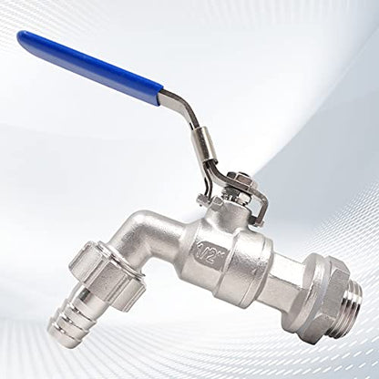 3/4" O.D. thread to 1/2 inch elbow barb stainless steel home brewing bulkhead ball valve fitting kit, for gallon beer pot brew kettle spigot mash tun - size: 3/4" thread -1/2" barb,1st generation