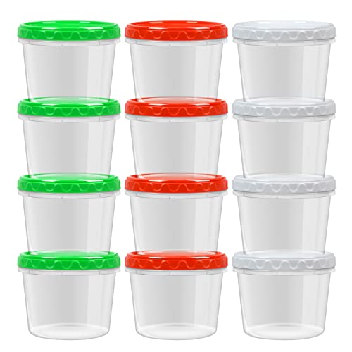 EONJOE 32oz Plastic Freezer Food Leftovers Containers with Lids, 12pcs | Reusable ,Airtight & BPA-free for fresh food. Dishwasher/freezer safe, perfect for daily meal prep, portion control - size: 32oz