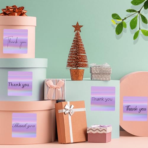 Square Thermal Labels Stickers 3" x 3", Holographic Thermal Stickers Labels, Glitter Self-Adhesive Direct Thermal Label for Small Business- Holographic Purple - color: Holographic Purple, size: 3 X 3 inch