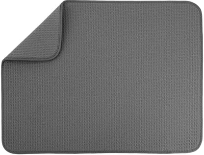 S&T INC. Dish Drying Mat XL, 18” x 24”, Absorbent Microfiber Kitchen Counter Mat, Dish Drying Pad for Dishes, Utensils, Pots and Pans, Extra Large, Charcoal - size: 18" x 24"