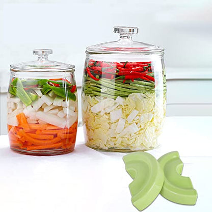 Vencer Wide Mouth Jar Split Fermentation Weight,Fermenting weights for Pickling & Fermentation Crock,Green,VHF-020G - color: Green