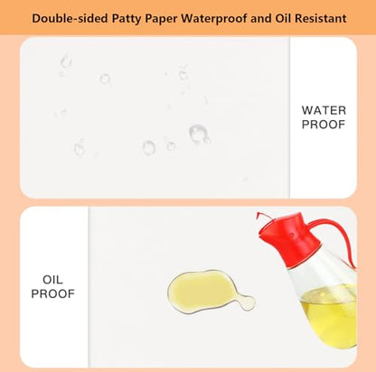 200Pcs 6" x 6" Unbleached Parchment Paper, Burger Patty Paper, Non-Stick Squares Wax Paper Sheets for Seperating Patty, Cookies, Baking, Wrapping Candies. - color: White Square, size: 6"X6" 200Pcs