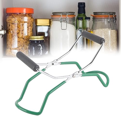 flexman Canning Jar Lifter, Multifunctional Stainless Steel Antiscalding Tray Dish Clamp with Grip Handle, Kitchen Tool for Homes Restaurants Collect Cans (Green) - color: Green