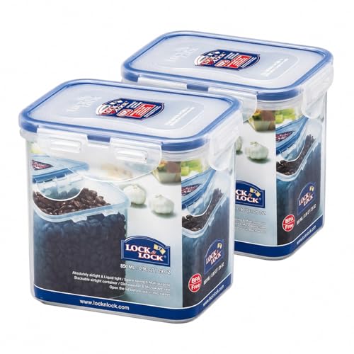 (Pack of 2) Lock & Lock Rectangle Tall Food Storage Container 28.74-oz / 3.59-cup - size: Small