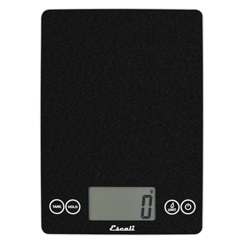 Escali Arti Glass Food Scale Digital Countertop Kitchen, Baking and Cooking Scale with Nutrition and Calorie Counter, 15-Pound Capacity, 9" x 6.5" x .75", Black - color: Black