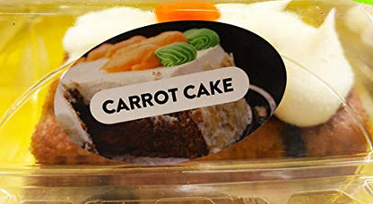 Carrot Cake Grocery Store Food Labels 1.25 x 2 Inch Oval Shape 500 Total Adhesive Stickers - color: Carrot Cake