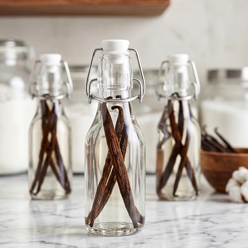 Kingrol 20 Pack 4oz Swing Top Glass Bottles, Flip Top Fermentation Bottles with Airtight Leakproof Lids, Small Glass Bottles for Vanilla Extract, Kombucha, Sauces, DIY Gifts & Wedding Favors