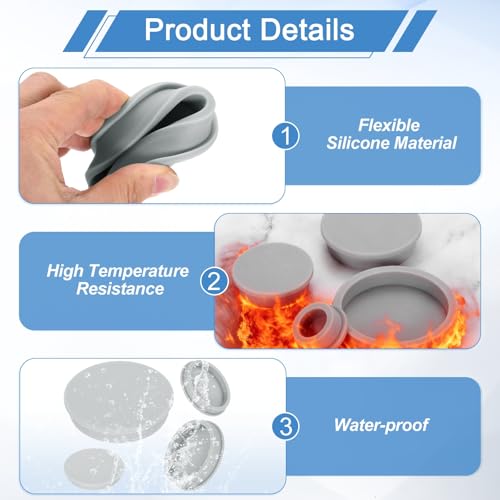 uxcell Silicone Rubber Plug, High Temp Round Hole Plug Waterproof Rubber Stopper Pipe End Caps Fit 103.6mm/4.08" Hole for Coating, Painting, Fence, Pipe Post - size: 103.6mm/4.08"