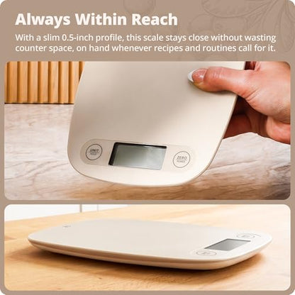 Greater Goods Food Scale – Digital Kitchen Scale, 1g Precision, Easy-Tare & Quick Conversion, Slim Compact Design, Durable & Portable | Ideal for Cooking, Baking & Meal Prep (Birch White) - color: Birch White