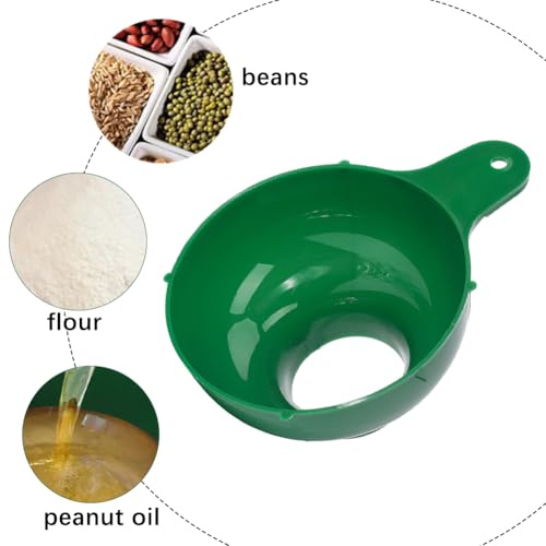 Wide Mouth Plastic Funnel Canning Funnels for Filling Mason Jars Cooking Kitchen Accessories for Filling Bottles Bags Transferring Liquid Dry Ingredients Oil Coffee Beans Spice Blends - color: Green-1pc