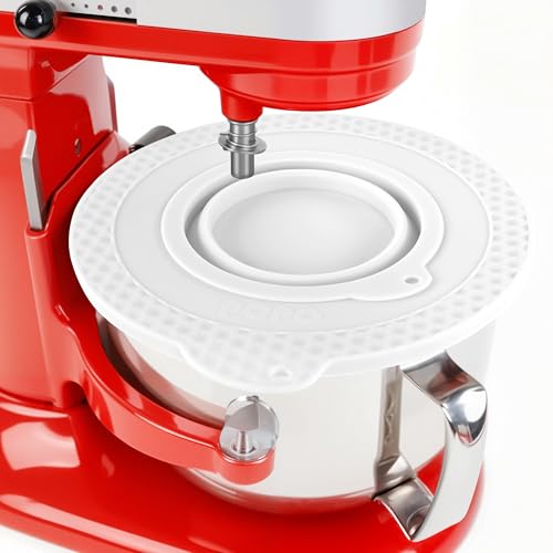 Silicone Mixer Bowl Cover Compatible with KitchenAid 6 Quart Bowl-Lift Stand Mixer, Mixer Bowl Lid to Prevent Spilling of Ingredients - color: Fit for 6qt - White