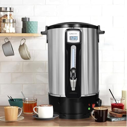 Commercial Coffee Urn 50 Cups（12L, Stainless Steel Large-Capacity Coffee Maker for Catering, Events, Offices & Restaurants, Fast Brew & Keep Warm Function - size: 12L