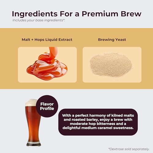 ABC Crafted Series Beer Making Kit | Beer Making Ingredients for Home Brewing | Yields 6 Gallons of Beer | Irish Red Ale - color: Irish Red Ale