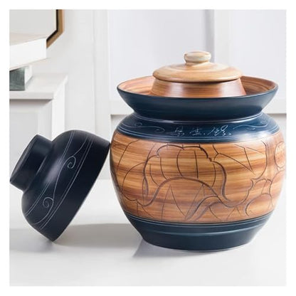 Fermentation Jars，Fermentation Crock Jar,Sauerkraut Crock,Pickle Jar Traditional Chinese Ceramic Fermentation Crock Jar Pickling Jar With Water Seal Airlock Lid,Large Thickened Ceramic Pickle Jar Kimc - size: 3.5KG