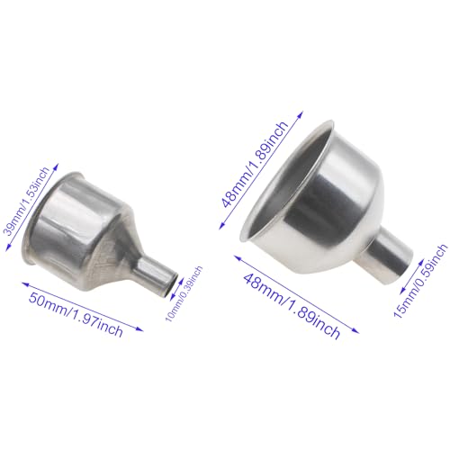 4PCS Small Funnels 2 Different Sizes Stainless Steel Mini Funnel for Kitchen Use Filling Bottles