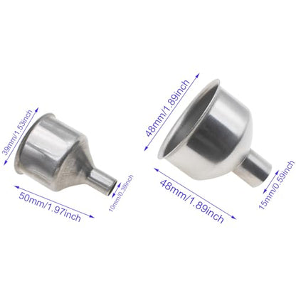 4PCS Small Funnels 2 Different Sizes Stainless Steel Mini Funnel for Kitchen Use Filling Bottles