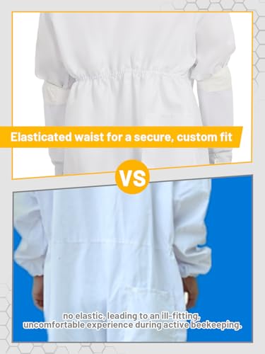 Sting Proof Bee & Beekeeper Suit, Unisex, Veil & Gloves,XL | Sting Proof Beekeeping Gear for Men & Women, Beginner to Pro, Backyard Apiary, Halloween Bee Costume - size: XL