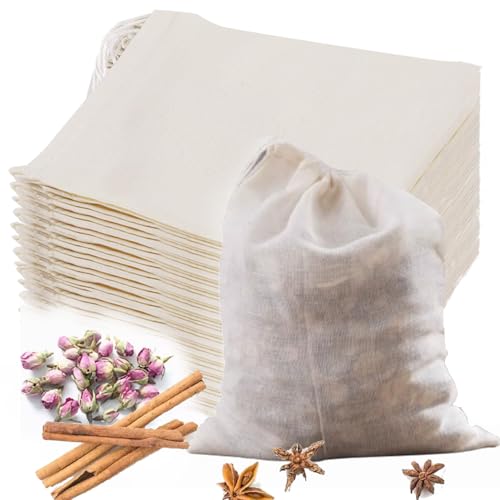 30 Pcs Natural Cotton Spice Bags for Cooking:3x4Reusable Tea Filters with Drawstring, Ideal for Straining Soups, Herb Sachets & Cold Brew (Food-Grade Cotton).(3x4"30pcs) - color: S-30pcs