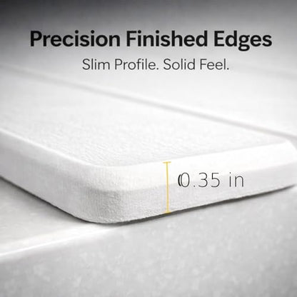 Premium White Stone Dish Drying Mat - 19x15 Ultra Absorbent Diatomaceous Earth Dish Drying Rack, Crack-Resistant Kitchen Appliance, Non-Slip Modern Kitchen Decor.