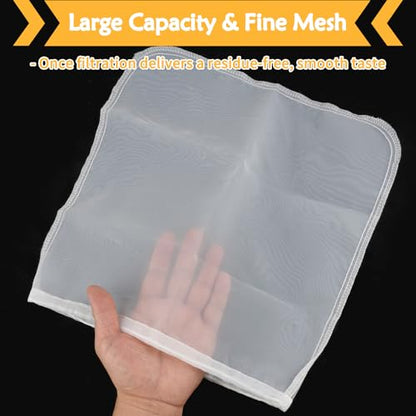 XL 4 Pcs Food Grade Nut Milk Bag Reusable, Grade 100, 12" x 12" Nut Bag Strainer, Fine Mesh Nylon Cheese Cloth Bags for Straining Oat Almond Milk, Greek Yogurt, Juice, Cold Brew Coffee, Beer Tea - size: 12" x 12"