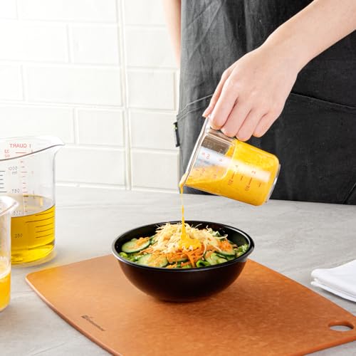 Restaurantware RW Base 1 Cup Measuring Jar 1 Durable Measuring Beaker - Metric And Imperial Units Handle With Thumb-Grip Design Clear Plastic Measuring Cup Tolerates Up To 248F - color: Clear, size: 3.75" × 3.00" × 3.75"