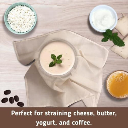 Cheesecloth, 6 Pack Reusable Unbleached Cotton, 20x20 Inch, Fine Mesh for Straining, Cheese and Paneer Making