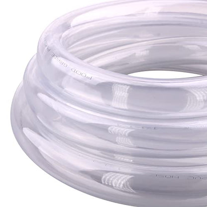 DERNORD PVC Tubing 1"ID X 1 1/4"OD Flexible Clear Vinyl Hose 10 Feet for Food Grade - size: 10 Feet, style: 1"ID X 1 1/4"OD