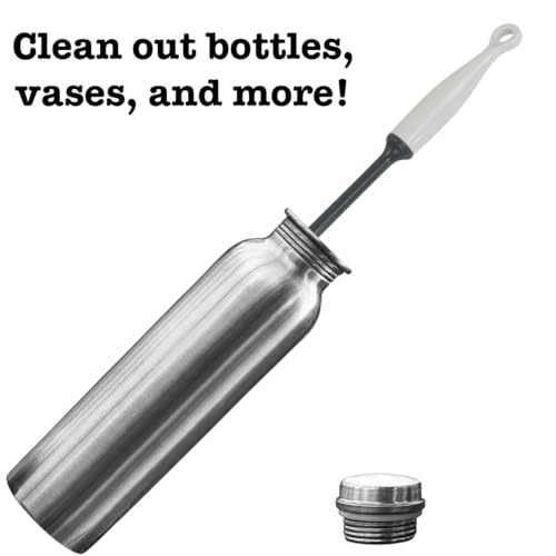 Iconikal 2-Pack Silicone Bottle Brush 12-Inch Gray - Flexible Non-Scratch Cleaner for Water Bottles, Tumblers, Shakers