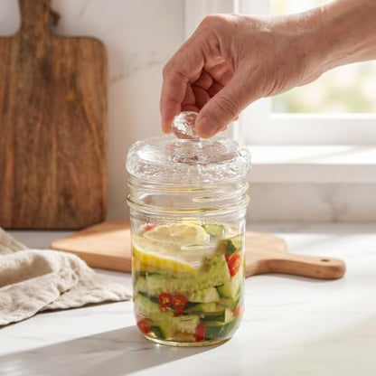Operitacx Fermentation Glass Weights: Easy Grip Handle Fermenting Weights for Pickling - 4 Inch Wide Mouth Canning Fermenting Pickling Sourkrout Fermentation - size: 9.70X9.70X4.00CM