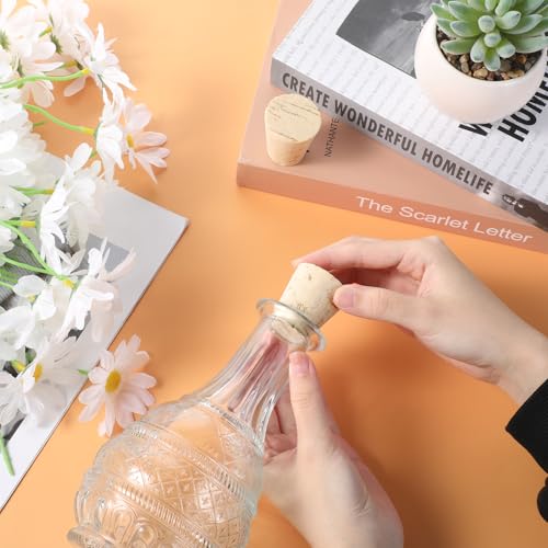 2Pcs Carboy Cork, Fermentation Stopper for 1, 3, 5, 6 Gallon Glass Water Jug Wood Tapered Fermentation Cap Cork Stoppers