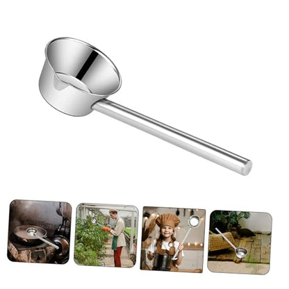 Generic Long Handle Stainless Steel Water Ladle with Pour Spout, 35cm Extended Kitchen Soup Scoop for Cooking and Garden Watering